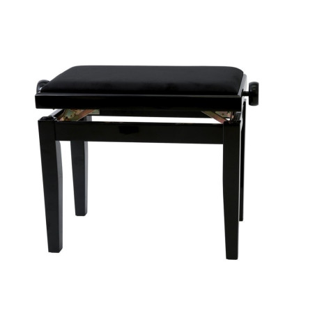 Banquette Piano DeLuxe Noir brillant Assise noire