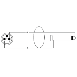 XLR mâle / Jack 6,35 mm - plaqué or - 5 m - Cordial