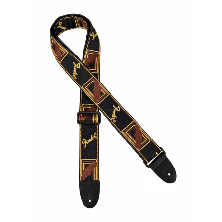 Sangle Monogrammée Noir/Jaune/Marron - Fender