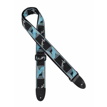 Sangle Monogrammée Noir/Gris Clair/Bleu -  Fender