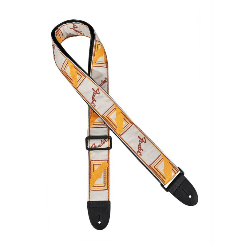 Sangle Monogrammée Blanc/Marron/Jaune -  Fender