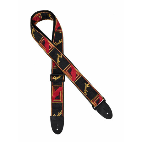Sangle Monogrammée Noir/Jaune/Rouge - Fender