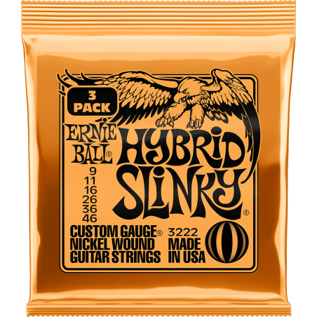Hybrid slinky 9-46 - pack de 3 - Ernie Ball