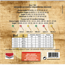 A140L Acoustic Phosphor Bronze .012-.053 light - Savarez