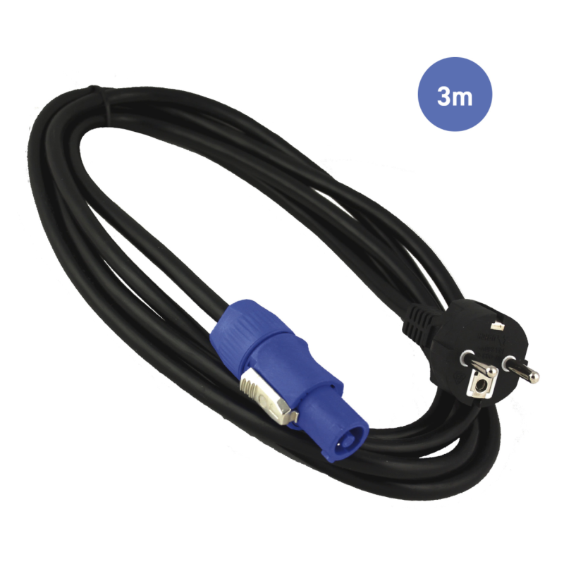Câble 3m - POWERCON Mâle - Prise électrique