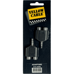 Adaptateur jack m 3.5 st/2 rca fem. x2 - Yellow Cable