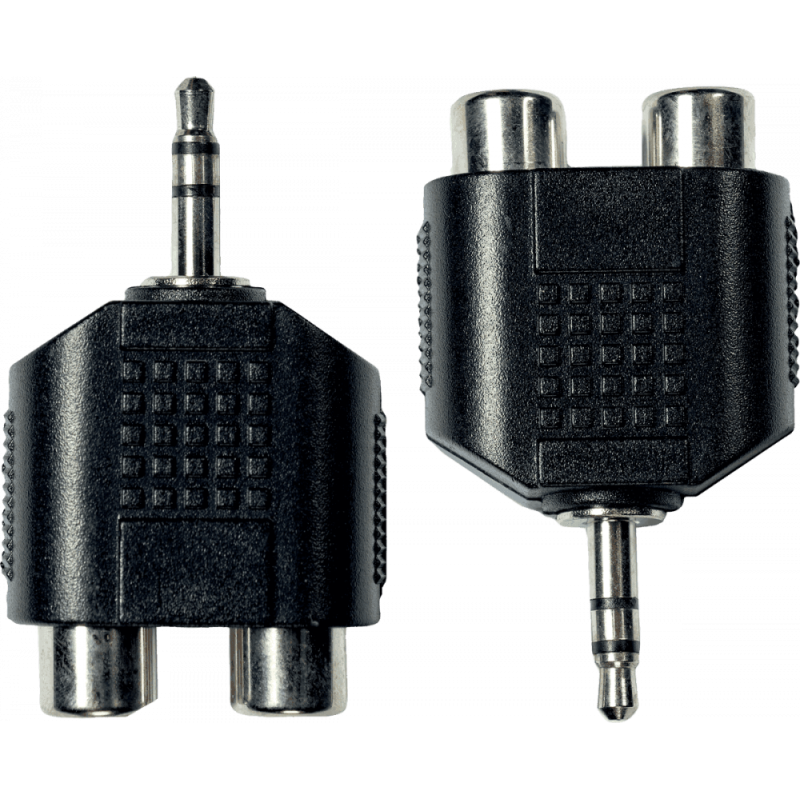 Adaptateur jack m 3.5 st/2 rca fem. x2 - Yellow Cable