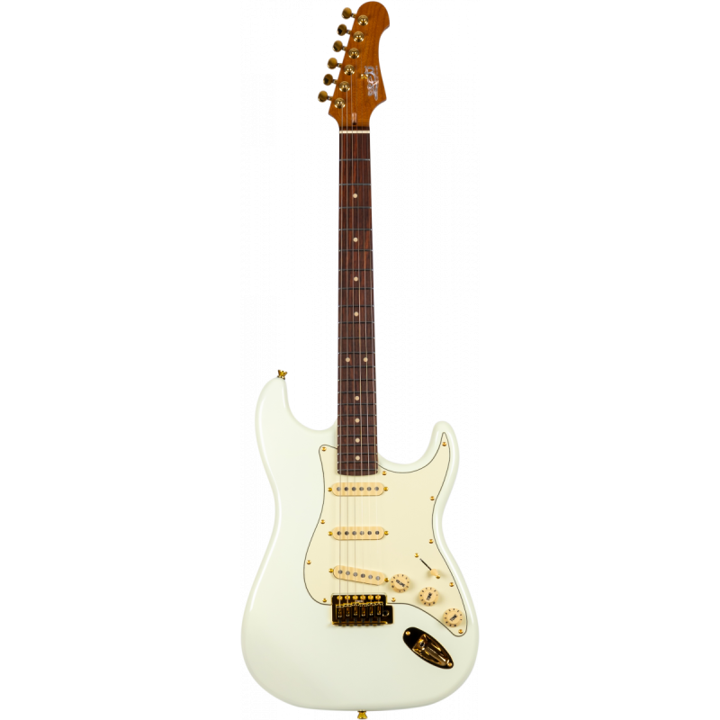 JS 380 Olympic White Gold érable torréfié canadien - Jet Guitars