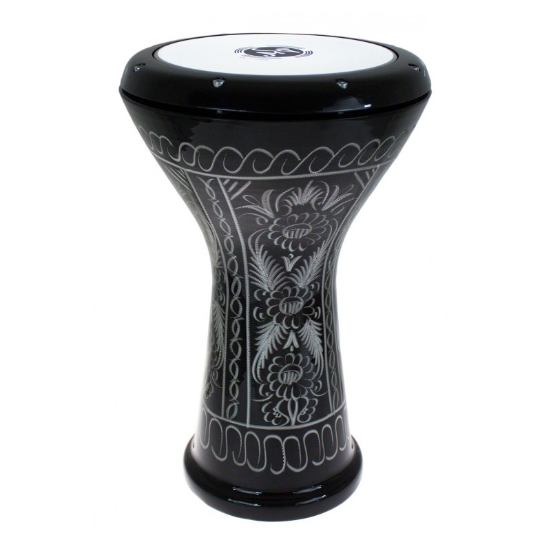 EA-E-BK2 - DARBOUKA ÉGYPTIENNE ALUMINIUM GRAVÉ - NOIR - SAWT EL AHRAM