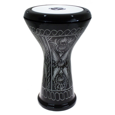 EA-E-BK2 - DARBOUKA ÉGYPTIENNE ALUMINIUM GRAVÉ - NOIR - SAWT EL AHRAM