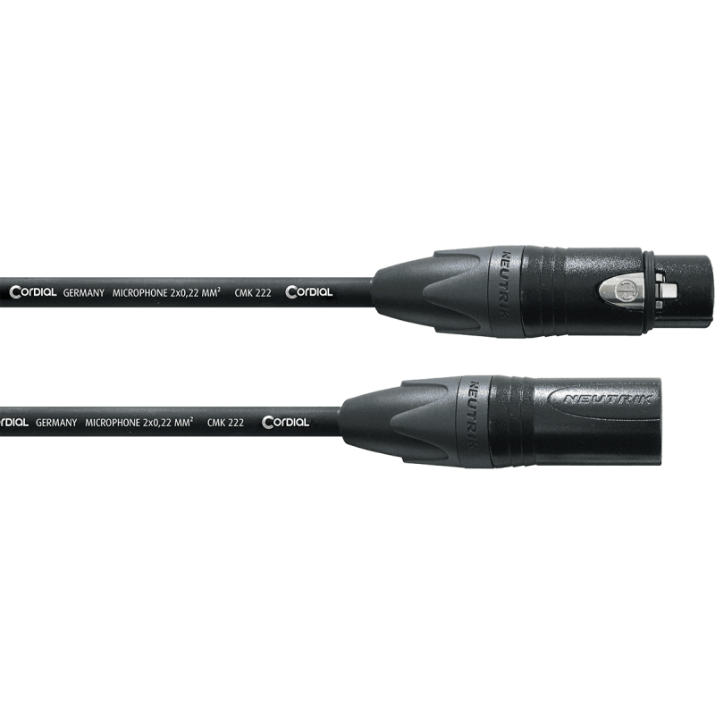 Cable Micro - Fiches NEUTRIK XLR NC3 XX f/m - 3 m - CORDIAL