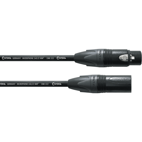 Cable Micro - Fiches NEUTRIK XLR NC3 XX f/m - 3 m - CORDIAL